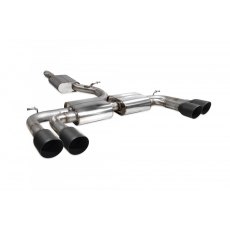 Scorpion Resonated cat/gpf-back system without valves for Audi S3 Saloon 8V (2013 - 2020) Daytona tailpipe in black ceramic