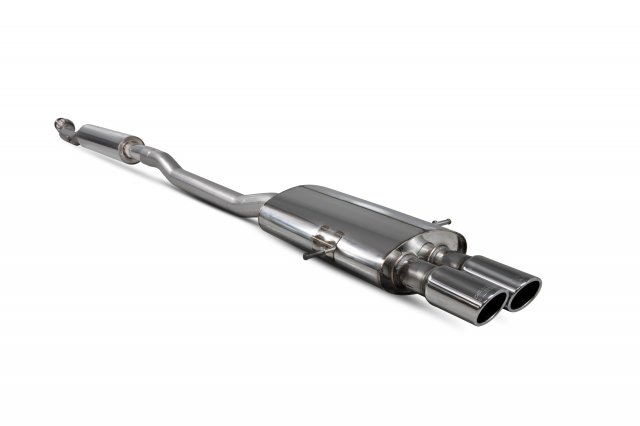 Resonated cat-back system for Mini Cooper S R56 / R57 / R58 / R59 2007 - 2014 Monaco (twin) tail pipe polished