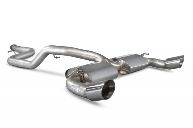 Non-resonated cat-back system for Ford Focus MK2 RS 2009 - 2011 Daytona tail pipe polished