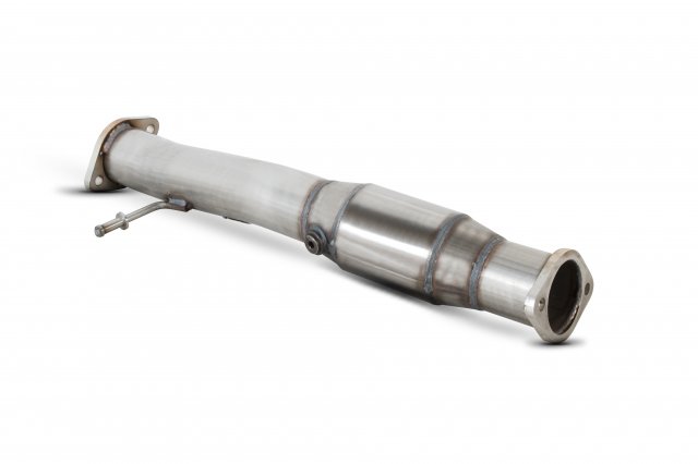 76mm/3" High flow sports catalyst for Ford Focus MK2 ST 225 / MK2 RS 2006 - 2011 tail pipe polished