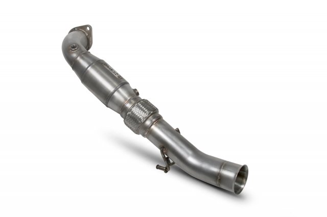 Downpipe with a high flow sports catalyst for Ford Focus MK3 RS Non GPF Model Only 2016 - 2019 tail pipe polished