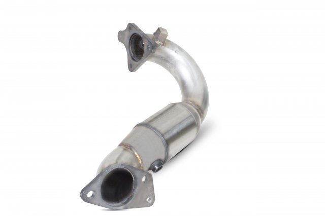 Downpipe with high flow sports catalyst for Renault Clio MK4 RS 200 EDC 2013 - 2015 tail pipe polished