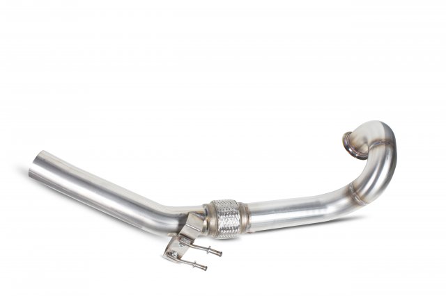 De-cat downpipe for Skoda Octavia vRS 2.0 TFSi 2013 - 2018 tail pipe polished