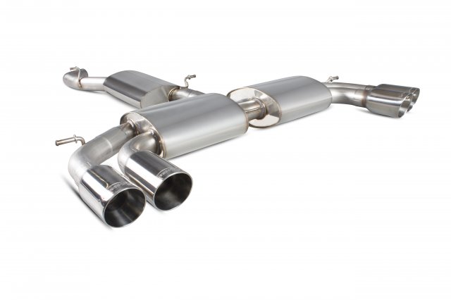Resonated cat-back system with no valves for Audi S3 2.0T 8V 3 Door & Sportback 2013 - 2016 Daytona tail pipe polished