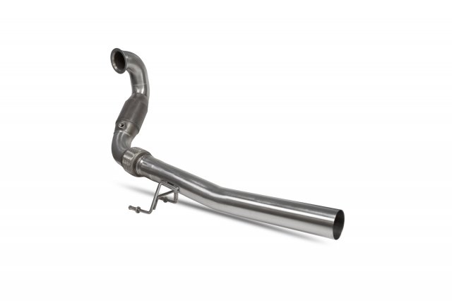 Downpipe with high flow sports catalyst for Volkswagen Polo Gti 1.8T 6C 2015 - 2017 tail pipe polished