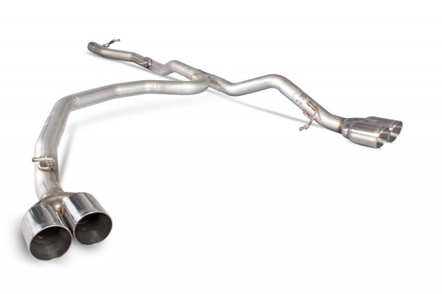 Non-resonated cat/DPF-back system for Volkswagen Transporter T5 & Caravelle SWB & LWB Daytona (twin) tail pipe polished
