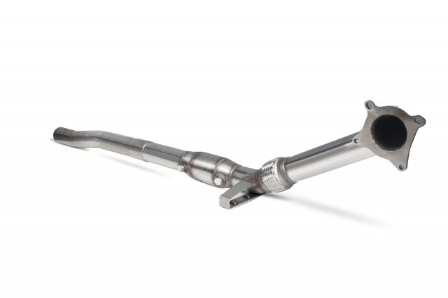 Downpipe with a high flow sports catalyst for Audi S3 8P 2006 - 2012 tail pipe polished