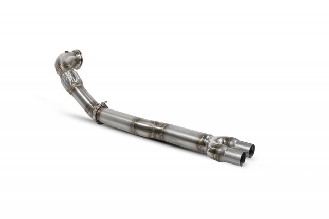 De-cat downpipe for Audi TT RS MK2 2009 - 2014 tail pipe polished