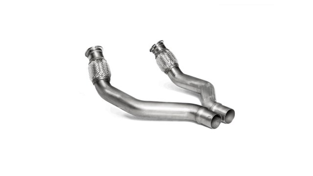 Link pipe set (SS) - for Akrapovi? aftermarket exhaust system for Audi RS 6 Avant (C7) - 2014 - 2018